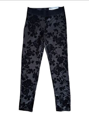 NWT Liz Claiborne Career Classic Black Floral Print Leggings Size XS